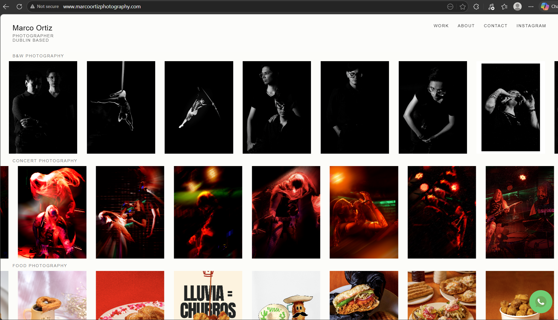 Página para estudio fotográfico